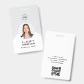 personalisierter Minimalistischer Mitarbeiter Ausweis (Vorder- & Rückseite)
