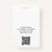 personalisierter Minimalistischer Mitarbeiter Ausweis (Rückseite)