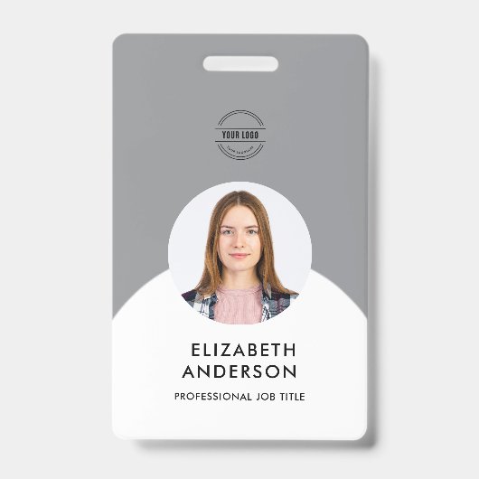 personalisierter Minimalistischer Mitarbeiter Ausweis (Vorderseite)