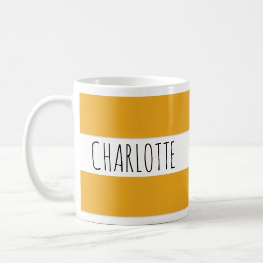 Personalisierter minimalistischer Name, einfaches Kaffeetasse (Links)
