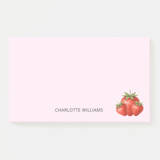 Personalisierter Minimalistischer Niedlicher Erdbe Post-it Klebezettel (Vorderseite)