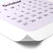 Personalisierter Minimalistischer Planungskalender Poster (Ecke)