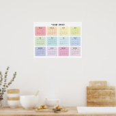 Personalisierter Minimalistischer Planungskalender Poster (Küche)