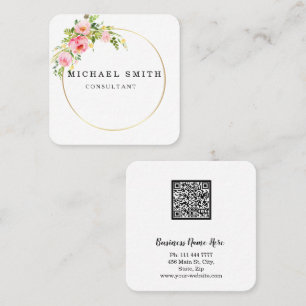 Personalisierter Minimalistischer QR-Code-Platz Quadratische Visitenkarte