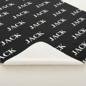 Personalisierter Minimalistischer Schwarz-weißer N Sherpadecke (3/4)