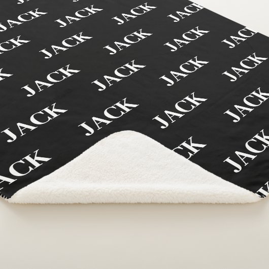Personalisierter Minimalistischer Schwarz-weißer N Sherpadecke (3/4)