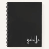 Personalisierter Minimalistischer Schwarz-weißer S Notizblock (Vorderseite)