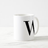 Personalisierter minimalistischer schwarzer Monogr Kaffeetasse (VorderseiteRechts)