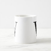 Personalisierter minimalistischer schwarzer Monogr Kaffeetasse (Mittel)