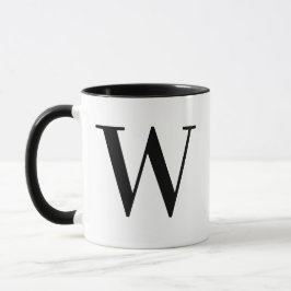 Personalisierter minimalistischer schwarzer Monogr Tasse