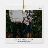 Personalisierter Minimalistischer Single Foto Weih Keramikornament (Rückseite)