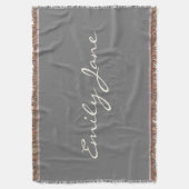 Personalisierter Minimalistischer Skriptname Grau- Decke (Vorderseite Vertikal)