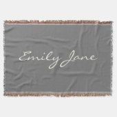 Personalisierter Minimalistischer Skriptname Grau- Decke (Vorderseite)