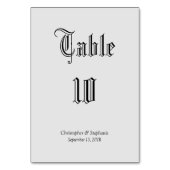 Personalisierter Minimalistischer Stil in der Zeit Tischnummer (Vorderseite)