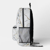 Personalisierter Minimalistischer Weißmarmor Bedruckter Rucksack (Rechts)