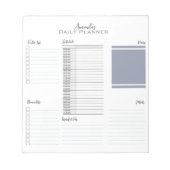 Personalisierter Minimalistischer Zeitplan Notizblock (Vorderseite)