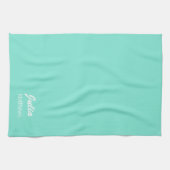 Personalisierter Minzgrün minimalistisch Geschirrtuch (Horizontal)