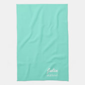 Personalisierter Minzgrün minimalistisch Geschirrtuch (Vertikal)
