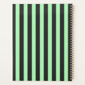 Personalisierter Minzgrün und schwarzer Streifen Planer (Rückseite)