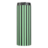 Personalisierter Minzgrün und schwarzer Streifen Thermosbecher (Rückseite)