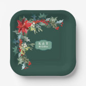 Personalisierter Mistletoe Wreath Pappteller (Vorderseite)