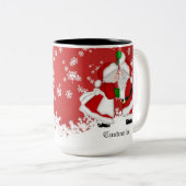Personalisierter Mistleton Santa Zweifarbige Tasse (VorderseiteRechts)