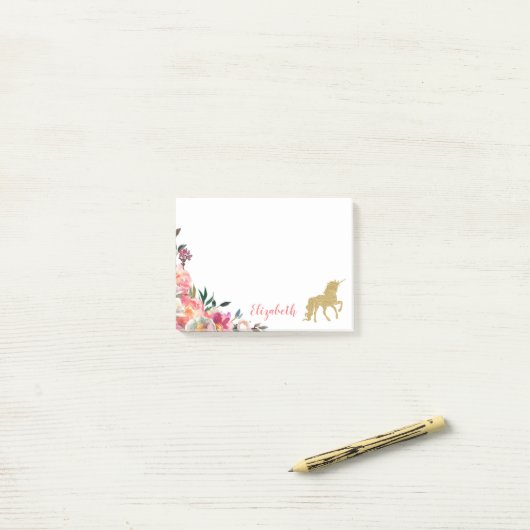 Personalisierter mit Blumenname Post-it Klebezettel (Auf Schreibtisch)