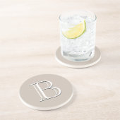 Personalisierter Mit Monogramm anfänglicher neutra Getränkeuntersetzer (Seite)