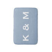 Personalisierter Mit Monogramm Blauer Grau Badematte (Vorderseite Vertikal)