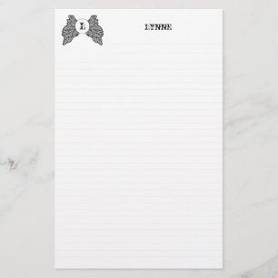 Personalisierter mit Monogramm Engel Wings station Briefpapier