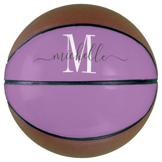 Personalisierter Mit Monogramm Girl-Lavendel Basketball (Vorderseite)