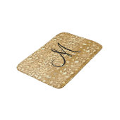 Personalisierter Mit Monogramm Glitzer Leopard Ski Badematte (Schrägansicht)