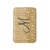 Personalisierter Mit Monogramm Glitzer Leopard Ski Badematte (Vorderseite Vertikal)