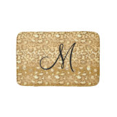 Personalisierter Mit Monogramm Glitzer Leopard Ski Badematte (Vorderseite)