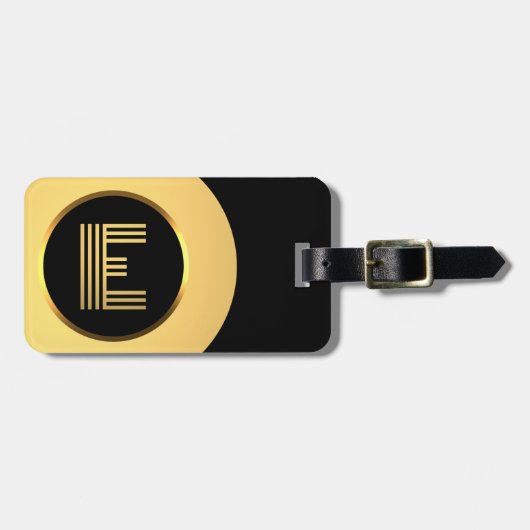 Personalisierter Mit Monogramm Goldbrief E Gepäckm Gepäckanhänger (Vorderseite horizontal)