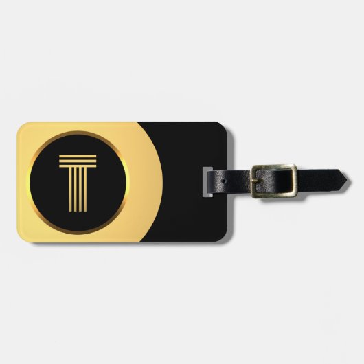 Personalisierter Mit Monogramm Goldbrief T Gepäcka Gepäckanhänger (Vorderseite horizontal)