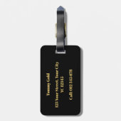 Personalisierter Mit Monogramm Goldbrief T Gepäcka Gepäckanhänger (Rückseite vertikal)