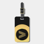 Personalisierter Mit Monogramm Goldbrief V Gepäckm Gepäckanhänger (Vorderseite vertikal)