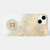 Personalisierter Mit Monogramm Goldmarmor-Glitzer Case-Mate iPhone Hülle (Rückseite (Horizontal))