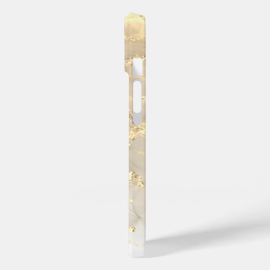 Personalisierter Mit Monogramm Goldmarmor-Glitzer Case-Mate iPhone Hülle (Rückseite / Links)