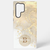 Personalisierter Mit Monogramm Goldmarmor-Glitzer Samsung Galaxy Hülle (Rückseite)