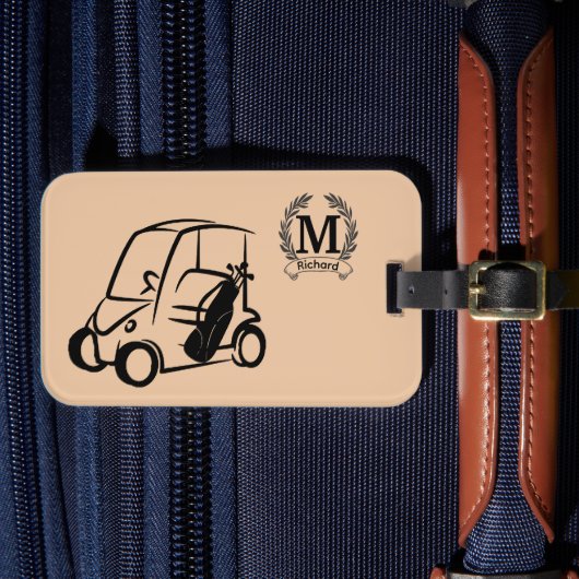 Personalisierter Mit Monogramm Golf Bag Tag, Golfe Gepäckanhänger (Vorderseite Insitu 4)
