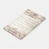 Personalisierter Mit Monogramm Holzhintergrund Post-it Klebezettel (angewinkelt)