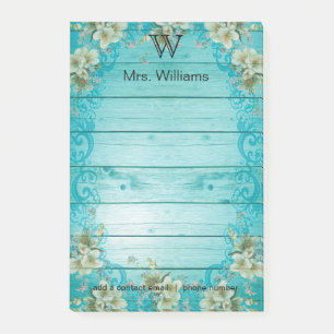 Personalisierter Mit Monogramm Holzhintergrund Post-it Klebezettel