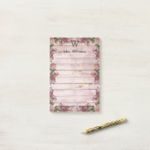 Personalisierter Mit Monogramm Holzhintergrund Post-it Klebezettel (Auf Schreibtisch)