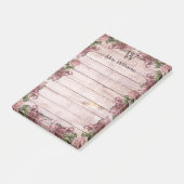 Personalisierter Mit Monogramm Holzhintergrund Post-it Klebezettel (angewinkelt)