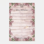 Personalisierter Mit Monogramm Holzhintergrund Post-it Klebezettel (Vorderseite)