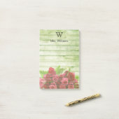 Personalisierter Mit Monogramm Holzhintergrund Post-it Klebezettel (Auf Schreibtisch)