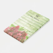 Personalisierter Mit Monogramm Holzhintergrund Post-it Klebezettel (angewinkelt)