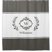 Personalisierter Mit Monogramm Name Anfangsbraun w Duschvorhang (Vorderseite)